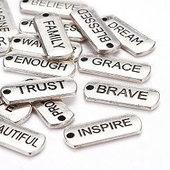 18Pcs 18 Style Tibetan Style Alloy Rectangle Pendants&nbsp;TIBEP-YW0001-34AS