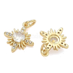 Brass Micro Pave Clear Cubic Zirconia Pendants&nbsp;KK-D229-13G
