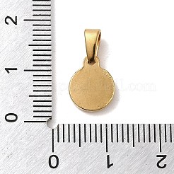 PVD真空メッキ304ステンレススチールチャーム  人間味のあるフラットラウンド  ゴールドカラー  11x9x2mm  穴：2.5x5mm&nbsp;STAS-B053-01G
