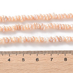 天然養殖淡水パールビーズ連売り  ロンデル  グレード3a+  ナバホホワイト  3~4mm  穴：0.7mm  約124~150個/連  13.39''~13.78''（34~35センチメートル）&nbsp;PEAR-I007-02K-02B