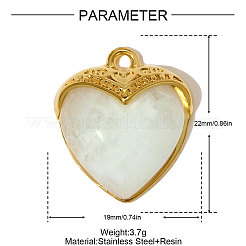 304 Stainless Steel Resin Pendants&nbsp;STAS-OY004-88G