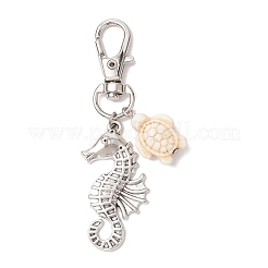 2Pcs Tortoise Synthetic Turquoise Pendant Decoration&nbsp;HJEW-JM02297-02
