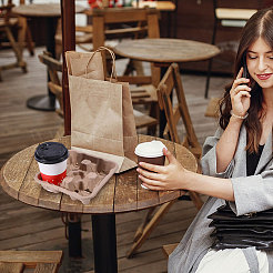 30Pcs Biodegradable Pulp Disposable Coffee Cup Tray&nbsp;AJEW-BC0009-87B