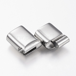 変色しにくい304ステンレススチール製のマグネット留め具と接着端  長方形  ステンレス鋼色  29x14x8mm  穴：6x12mm&nbsp;STAS-G157-14P-14x8mm