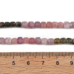 グラデーションカラーの天然マルチカラートルマリンビーズ連売り  多面カット  キューブ  3.5~4.5x4~4.5x4~4.5mm  穴：0.6~0.8mm  約99~104個/連  15.43''（39.2cm）〜15.55''（39.5cm）&nbsp;G-D103-C09