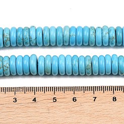 天然マグネサイトビーズ連売り  染め＆加熱  ロンデル  スムーズ  ディープスカイブルー  10x3mm  穴：1mm  約118個/連  15.63''（39.7センチメートル）&nbsp;G-Z143-H01-05C