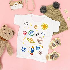 プラスチック再利用可能な描画絵画ステンシル テンプレート  ファブリック タイル 床 家具 木材の塗装用  長方形  惑星模様  297x210mm&nbsp;DIY-WH0202-353