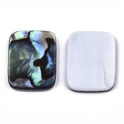 天然アワビシェル/パウアシェルカボション  淡水シェル  長方形  カラフル  20x15x3mm&nbsp;SSHEL-N034-76A-01