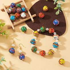 14Pcs 7 Colors Handmade Lampwork Bumpy Beads&nbsp;LAMP-TA0002-42