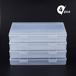 クリアプラスチックビーズ収納ケース  ヒンジ付き蓋付き  ビーズなど  長方形  透明  22.5x16.5x3.3cm&nbsp;CON-BC0006-06B