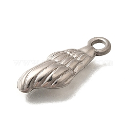 304ステンレスペンダント  巻貝チャーム  変色防止  ステンレス鋼色  21.5x9x3.5mm  穴：2.5mm&nbsp;LS-STAS-P381-05P