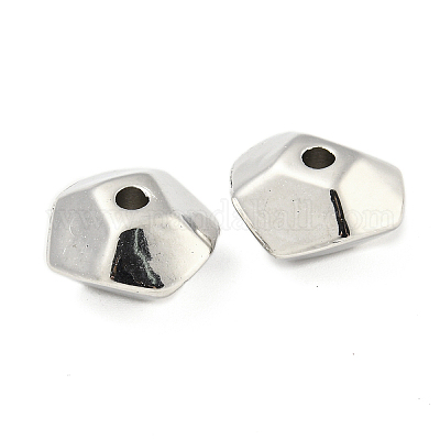 CCBプラスチックビーズ  ポリゴン  プラチナ  14.5x13.5x7.5mm  穴：2.7mm&nbsp;CCB-P013-23B-P-1