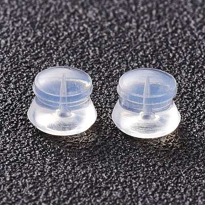 シリコン製ピアスキャッチ  ピアスバックキャッチ  スタッドピアス製作用  透明  5.5x4.5mm  穴：1mm&nbsp;SIL-K001-01A-1