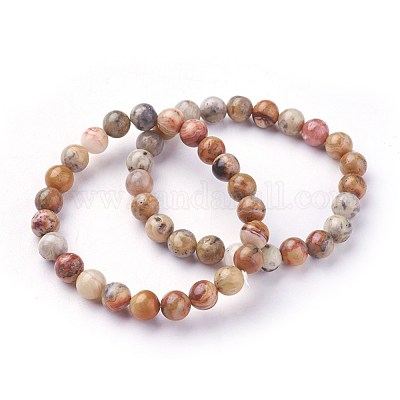 Natural Crazy Agate Beads Stretch Bracelets&nbsp;BJEW-F380-01-B06-1