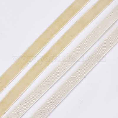 シングルフェイスベルベットリボン  ダークカーキ  3/8インチ（9.5~10mm）  約50ヤード/ロール（45.72メートル/ロール）&nbsp;SRIB-T004-01-12-1