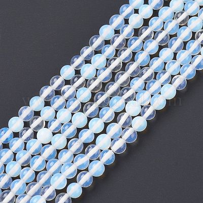 オパールビーズ連売り  ラウンド  6mm  穴：1mm  約62個/連  15インチ&nbsp;G-S259-48-6mm-1