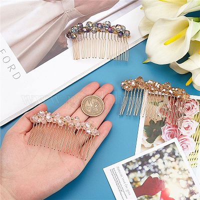 3 Colors Wedding top Crystal hair comb