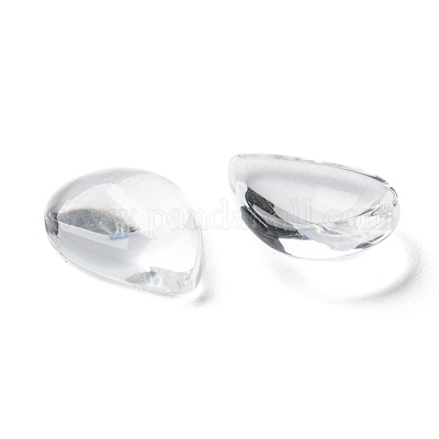 透明な涙  ガラスカボション  透明  14x10x4mm&nbsp;X-GGLA-R024-14x10-1