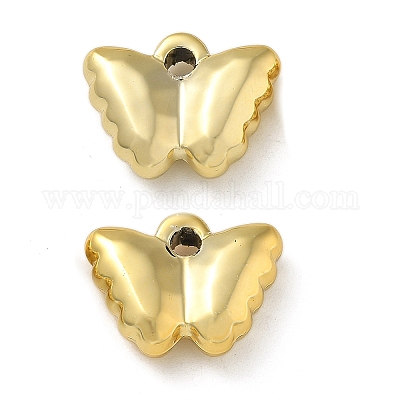 メッキアクリルパーツ  カン付き  蝶  黄金メッキ  15x19x6mm  穴：2.2mm&nbsp;PACR-Q008-18G-1