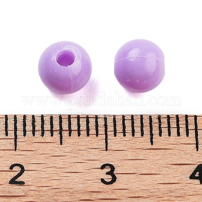 プラスチックビーズ  ラウンド  ライラック  6x5.5mm  穴：1.8mm  約3846個/500g&nbsp;MACR-S378-01K-1