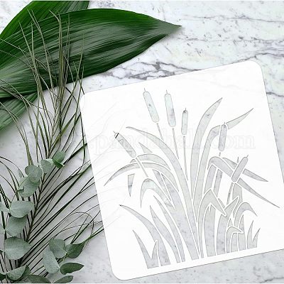 FINGERINSPIRE Thorns Painting Stencil 8.3x11.7inch Large Thorny Undergrowth Stencil For Painting Plastic PET Thorns Circle Drawing Template Plant Theme DIY Stencil Painting On Wood Canvas Fabric