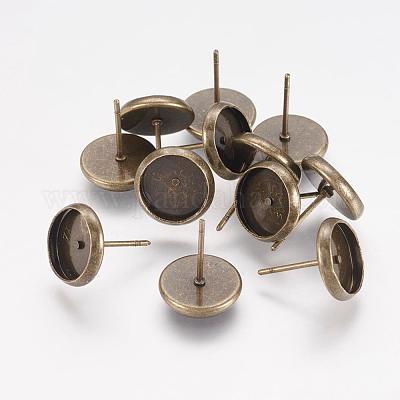 Brass Stud Earring Settings&nbsp;KK-I001-AB-NF-1