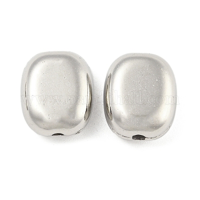 CCBプラスチックビーズ  プラチナ  オーバル  12.5x10.5x5.5mm  穴：1.8mm&nbsp;CCB-P013-25B-P-1