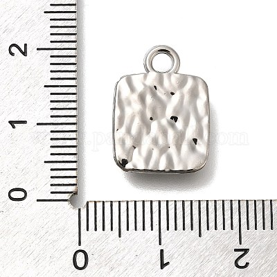 合金ペンダント  シルバーチャーム  長方形  17x12x2.6mm  穴：2.2mm&nbsp;FIND-M041-06P-01-1