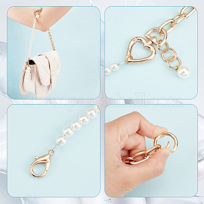 2Pcs 2 Colors ABS Imitation Pearl Bag Chain&nbsp;FIND-WR0004-49-1