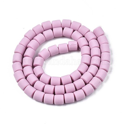 樹脂粘土ビーズ連売り  コラム  プラム  5~7x6mm  穴：1.5~2mm  約61~69個/連  15.74インチ&nbsp;CLAY-T001-C61-1