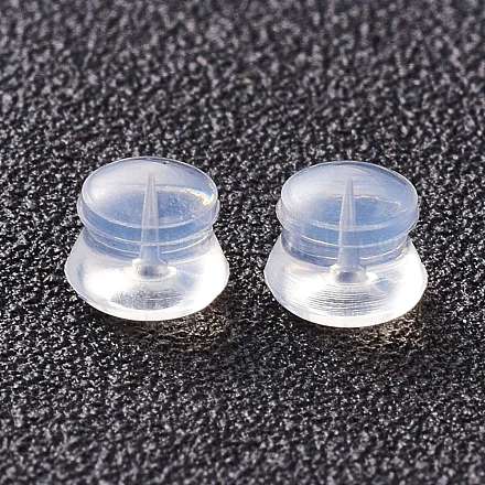 シリコン製ピアスキャッチ ピアスバックキャッチ スタッドピアス製作用 透明 5.5x4.5mm 穴:1mm SIL-K001-01A-1