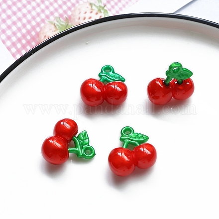 樹脂チャーム  チェリー  レッド  19x21mm&nbsp;PW-WGF7D88-01-1
