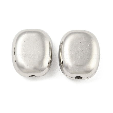 CCBプラスチックビーズ  プラチナ  オーバル  12.5x10.5x5.5mm  穴：1.8mm&nbsp;CCB-P013-25B-P-1