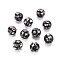 Resin Beads, with Natural Abalone Shell/Paua, Round, Colorful, 8.5mm, Hole: 1mm