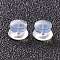 Silicone Ear Nuts, Earring Backs, for Stud Earring Making, Clear, 5.5x4.5mm, Hole: 1mm