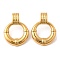 304 Stainless Steel Stud Earrings, Ring, Golden, 43.5x32.5mm