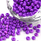 Baking Paint 8/0 Glass Seed Beads, Round, Dark Violet, 3x1.5~3mm, Hole: 1mm, about 10000pcs/bag, about 450g/bag
