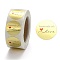 DIY Scrapbook, Decorative Adhesive Tapes, Flat Round with Word Handmade with Love, Gold, 25mm, about 500pcs/roll