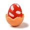 Easter Eggshell Food Grade Eco-Friendly Silicone Focal Beads, Orange Red, 16.5x21.5mm, Hole: 2.3mm