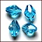Imitation Austrian Crystal Beads, Grade AAA, K9 Glass, Faceted, Bicone, Deep Sky Blue, 10x13mm, Hole: 0.9~1mm
