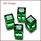 K9 Glass, Imitation Austrian Crystal Beads, Grade AAA, Faceted, Cube, Green, 8x8x8mm(size within the error range of 0.5~1mm), Hole: 0.9~1.6mm