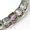 Electorplated Glass Beads, Rainbow Plated, Faceted, Cube, Aqua, 9x9x9mm, Hole: 1mm