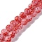 Handmade Millefiori Lampwork Beads Strands, Round, Indian Red, 6mm, Hole: 0.7mm, about 64pcs/strand, 14.69''(37.3cm)