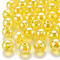 Transparent Acrylic Beads, AB Color Plated, Round, Yellow, 12x11mm, Hole: 2.5mm, about 566pcs/500g