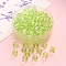 50Pcs Transparent Acrylic Beads, Yellow Green, 10x2mm