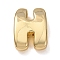 Brass Beads, Long-Lasting Plated, Rack Plating, Lead Free & Cadmium Free, Real 18K Gold Plated, Letter H, 21x15.5x7mm, Hole: 18x4mm