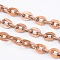 Iron Cable Chains, Unwelded, with Spool, Flat Oval, Cadmium Free & Nickel Free & Lead Free, Red Copper, 4.1x3x0.5mm, about 328.08 Feet(100m)/roll