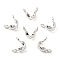 Brass Bead Tips, Cadmium Free & Lead Free, Silver, 8x4mm, Hole: 1.4mm