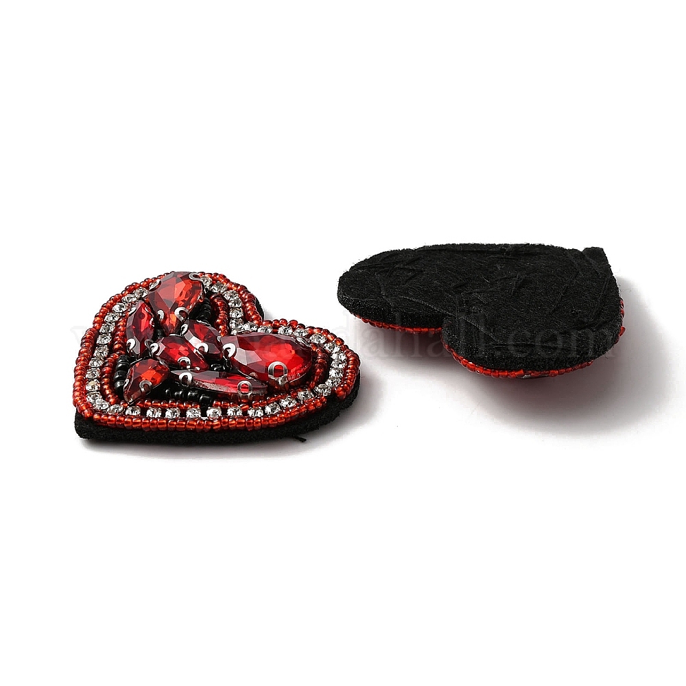 Wholesale Heart Shape Rhinestone Appliques - Pandahall.com