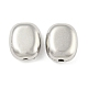 CCBプラスチックビーズ  プラチナ  オーバル  12.5x10.5x5.5mm  穴：1.8mm&nbsp;CCB-P013-25B-P-1